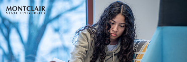 Graduate student studying 